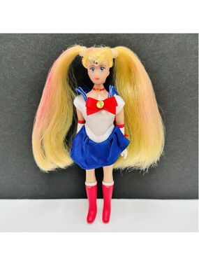 1995 Sailor Moon Bandai Adventure Poseable Doll 6" Anime Color In Hair